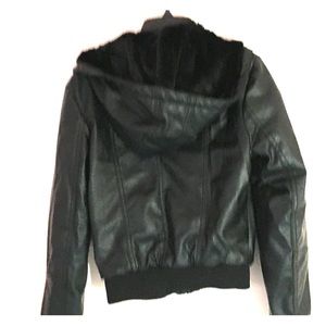 Faux black leather jacket